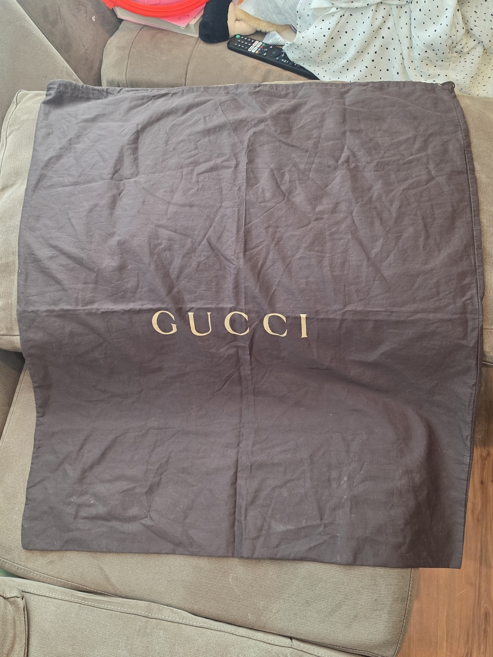 Gucci Dust Bag with Gold Logo - Dark Brown